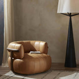 Doss Leather Swivel Chair, Palermo Cognac-Furniture - Chairs-High Fashion Home