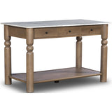 Dothan Kitchen Island, White Marble