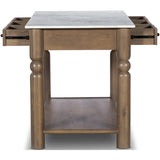 Dothan Kitchen Island, White Marble