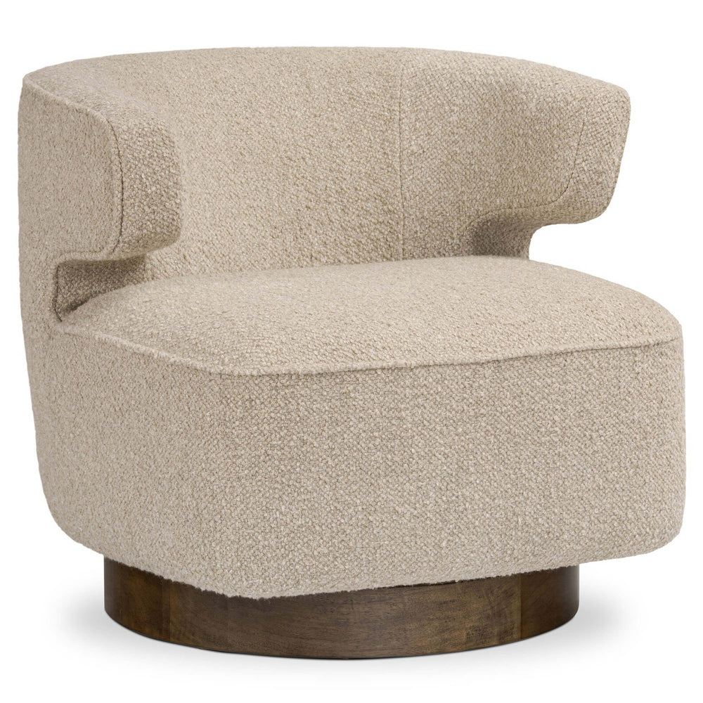 Dottie Swivel Chair, Berber Oatmeal-Furniture - Chairs-High Fashion Home