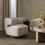 Dottie Swivel Chair, Berber Oatmeal-Furniture - Chairs-High Fashion Home