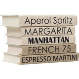 Mixology Stack of Books, Cream/Taupe-Accessories-High Fashion Home