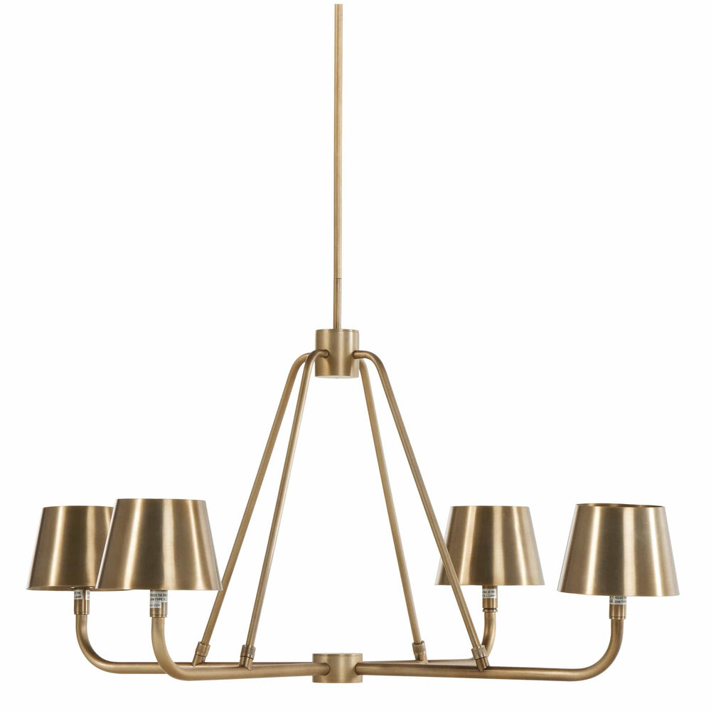 Dudley Chandelier, Aged Brass-Lighting-High Fashion Home