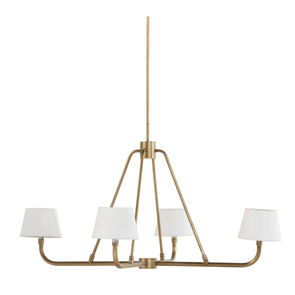 Dudley Chandelier, White/Aged Brass-Lighting-High Fashion Home