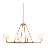 Dudley Chandelier, White/Aged Brass-Lighting-High Fashion Home