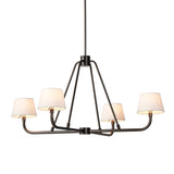 Dudley Chandelier, White/Dark Antique Iron-Lighting-High Fashion Home