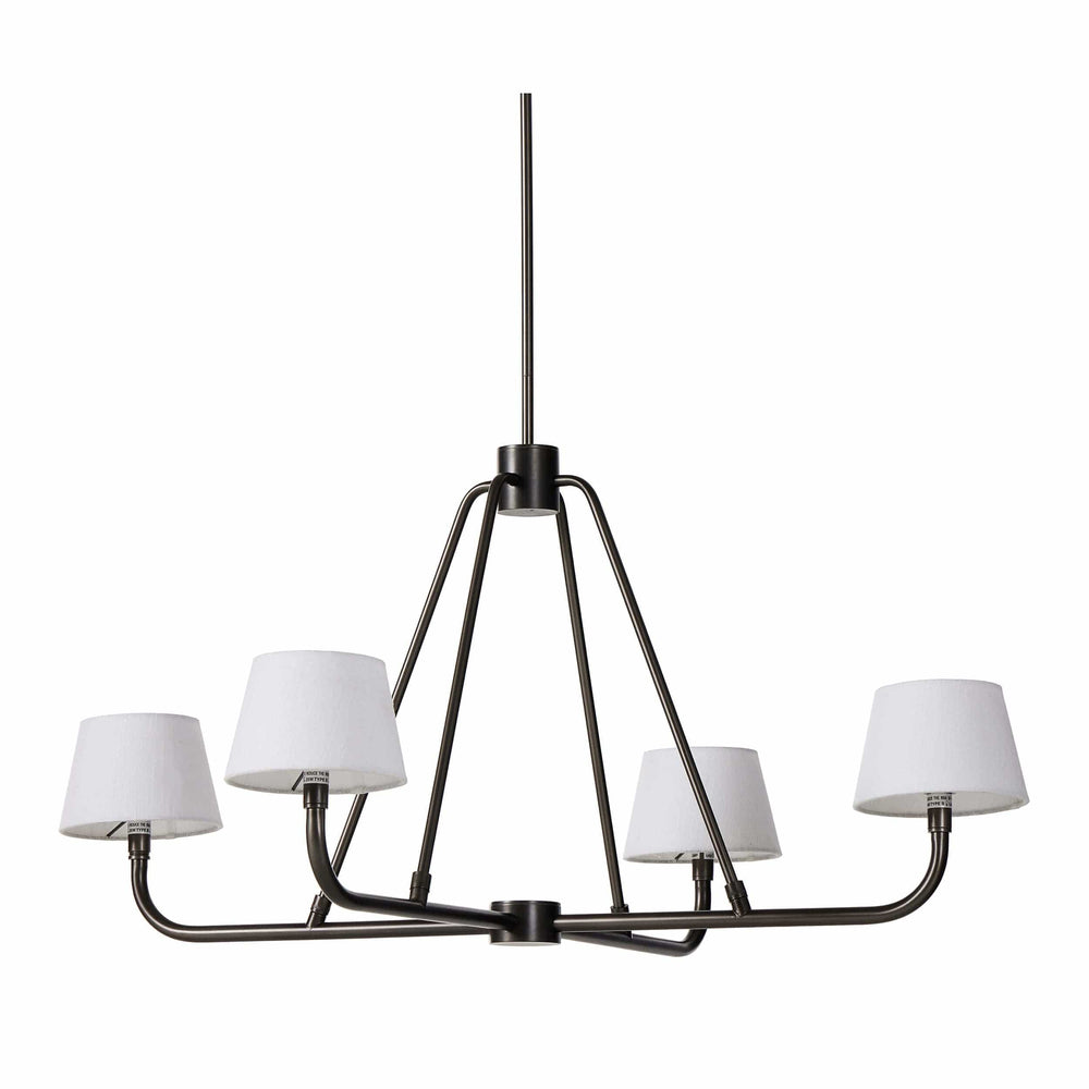 Dudley Chandelier, White/Dark Antique Iron-Lighting-High Fashion Home