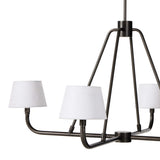 Dudley Chandelier, White/Dark Antique Iron-Lighting-High Fashion Home