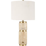 Knox Travertine Table Lamp, Gold/Ivory-Accessories-High Fashion Home