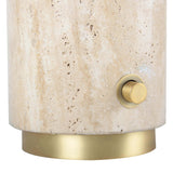 Knox Travertine Table Lamp, Gold/Ivory-Accessories-High Fashion Home