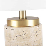 Knox Travertine Table Lamp, Gold/Ivory-Accessories-High Fashion Home