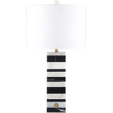 Aadrik Marble Table Lamp, Black/White-Accessories-High Fashion Home