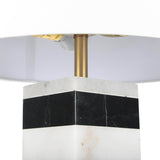 Aadrik Marble Table Lamp, Black/White-Accessories-High Fashion Home