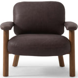 Eisley Leather Chair, Tumble Waxed Slate-Furniture - Chairs-High Fashion Home