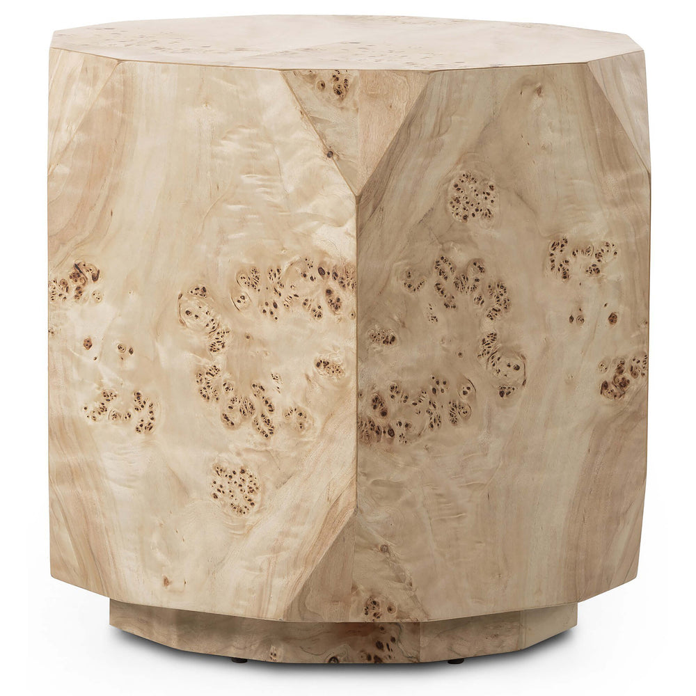 Elena End Table, Light Burl-Furniture - Accent Tables-High Fashion Home