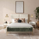 Eliana Boucle Bed, Cream-Furniture - Bedroom-High Fashion Home