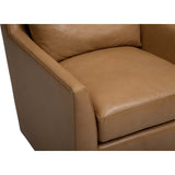 Embry Leather Swivel Chair, Landry Fawn-Furniture - Chairs-High Fashion Home