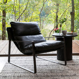 Emmett Leather Sling Chair, Dakota Black