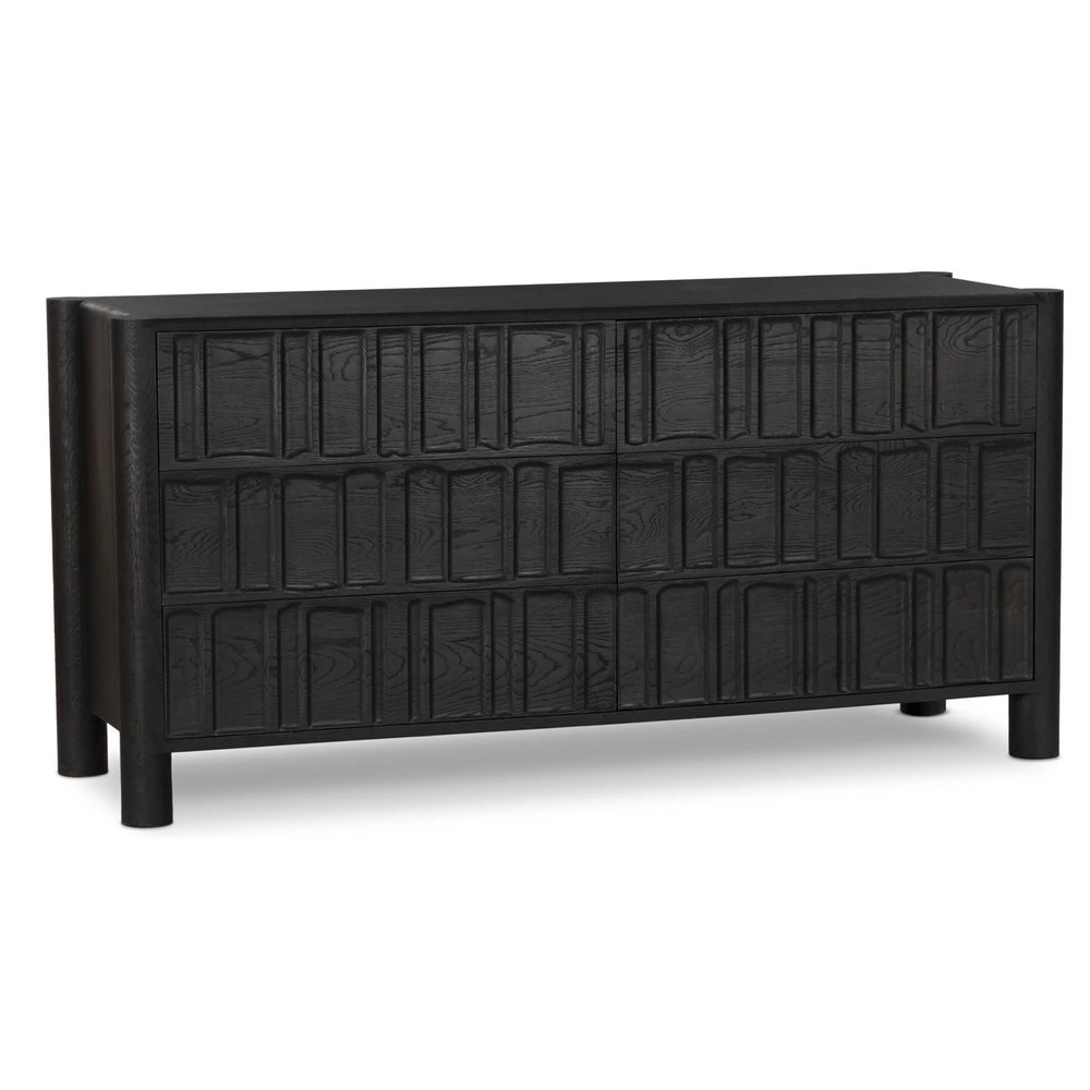 Ezri 6 Drawer Dresser, Carved Black