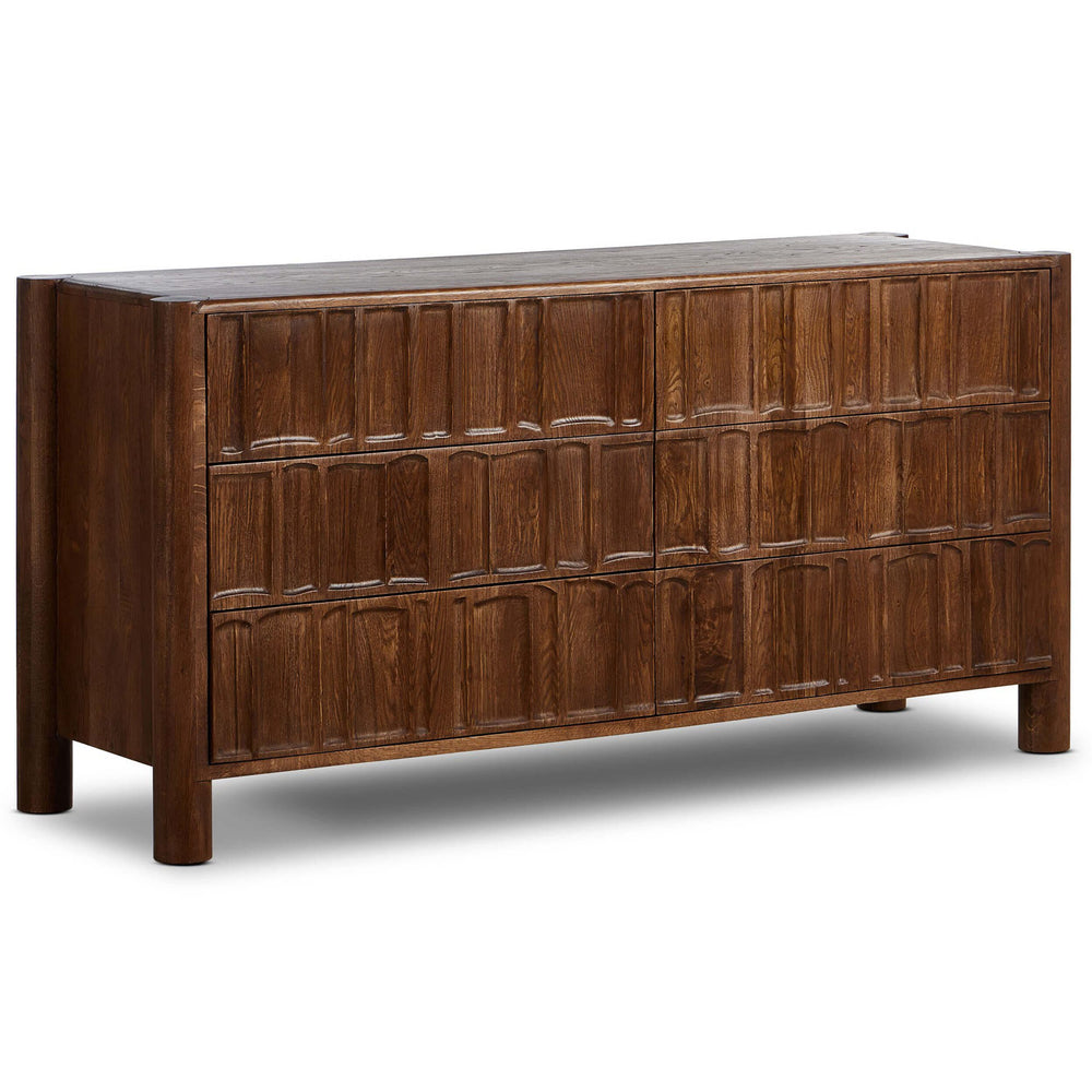 Ezri 6 Drawer Dresser, Cocoa-Furniture - Bedroom-High Fashion Home