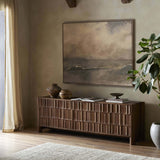 Ezri Media Console, Cocoa-Furniture - Storage-High Fashion Home