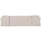 Fable 129" U-Shape Slipcover Dining Banquette, Beige-Furniture - Dining-High Fashion Home