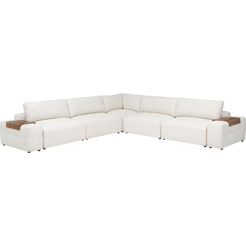 Farley Sectional w/Ottoman, Nomad Snow-Furniture - Sofas-High Fashion Home