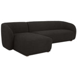 Faye Left Sectional, Black Boucle