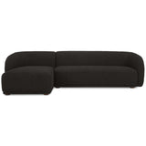 Faye Left Sectional, Black Boucle