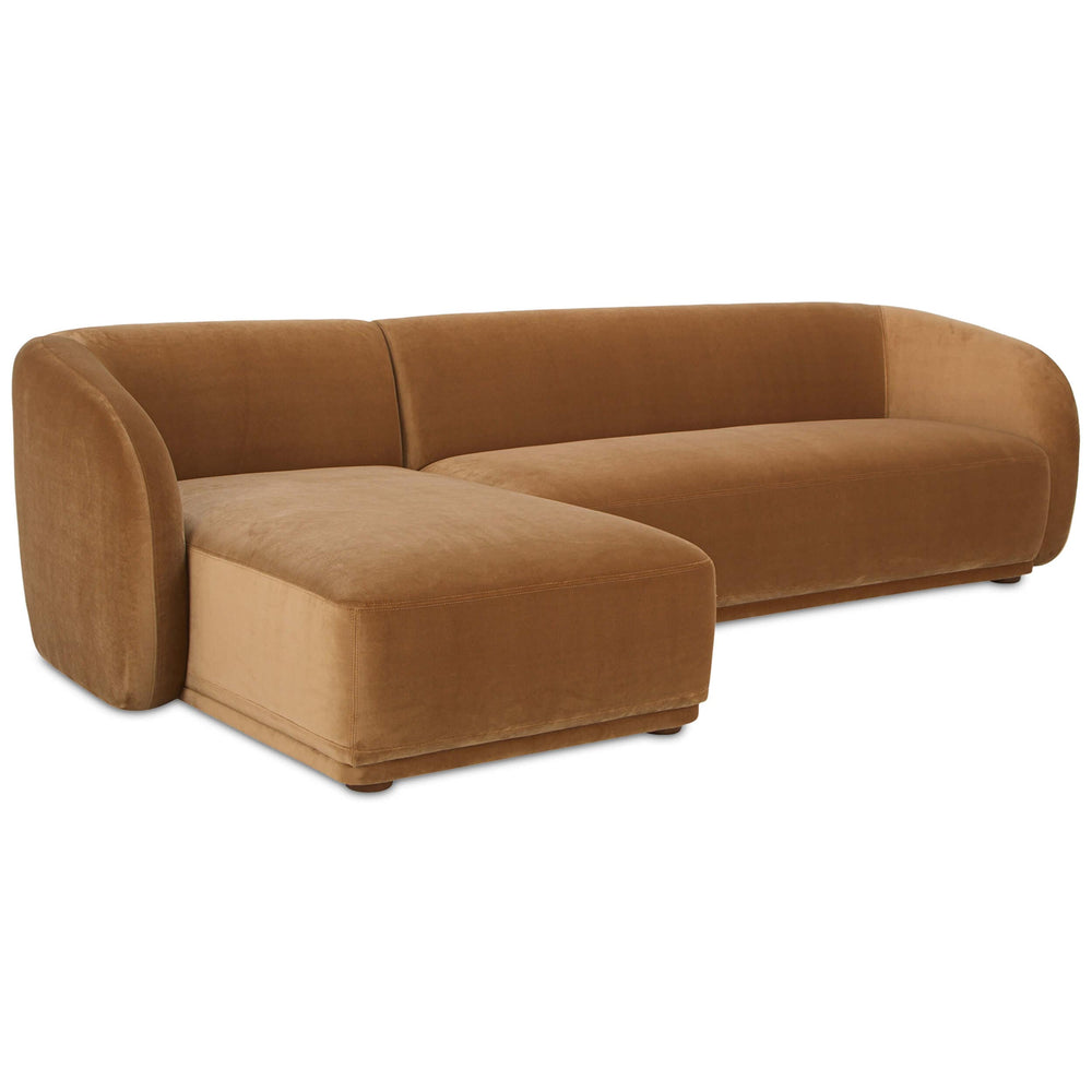 Faye Left Sectional, Tan-Furniture - Sofas-High Fashion Home