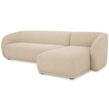 Faye Right Sectional, Beige Boucle-Furniture - Sofas-High Fashion Home