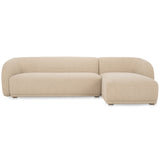 Faye Right Sectional, Beige Boucle-Furniture - Sofas-High Fashion Home