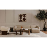 Faye Right Sectional, Beige Boucle-Furniture - Sofas-High Fashion Home