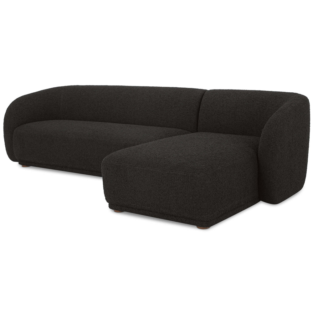 Faye Right Sectional, Black Boucle