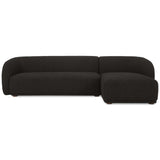 Faye Right Sectional, Black Boucle