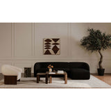 Faye Right Sectional, Black Boucle