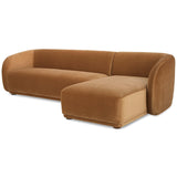 Faye Right Sectional, Tan-Furniture - Sofas-High Fashion Home