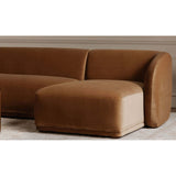 Faye Right Sectional, Tan-Furniture - Sofas-High Fashion Home