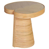 Felicia Lilypad Side Table, Natural-Furniture - Accent Tables-High Fashion Home