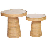 Felicia Lilypad Side Table, Natural-Furniture - Accent Tables-High Fashion Home