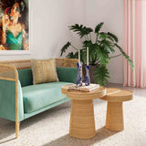 Felicia Lilypad Side Table, Natural-Furniture - Accent Tables-High Fashion Home