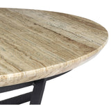 Felix Round Coffee Table, Travertine-Furniture - Accent Tables-High Fashion Home