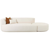 Fickle Boucle 2 Piece Chaise Modular LAF Sofa, Cream-Furniture - Sofas-High Fashion Home