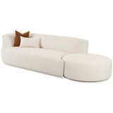 Fickle Boucle 2 Piece Chaise Modular LAF Sofa, Cream-Furniture - Sofas-High Fashion Home