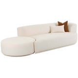 Fickle Boucle 2 Piece Chaise Modular RAF Sofa, Cream-Furniture - Sofas-High Fashion Home