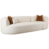 Fickle Boucle 2 Piece Modular LAF Sofa, Cream-Furniture - Sofas-High Fashion Home