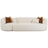 Fickle Boucle 2 Piece Modular RAF Sofa, Cream-Furniture - Sofas-High Fashion Home