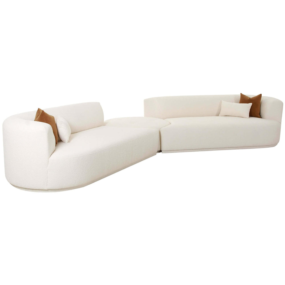 Fickle Boucle 3 Piece Modular Sectional, Cream-Furniture - Sofas-High Fashion Home