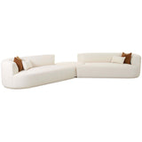 Fickle Boucle 3 Piece Modular Sectional, Cream-Furniture - Sofas-High Fashion Home