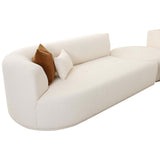 Fickle Boucle 3 Piece Modular Sectional, Cream-Furniture - Sofas-High Fashion Home